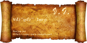 Vágó Imre névjegykártya