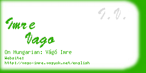 imre vago business card